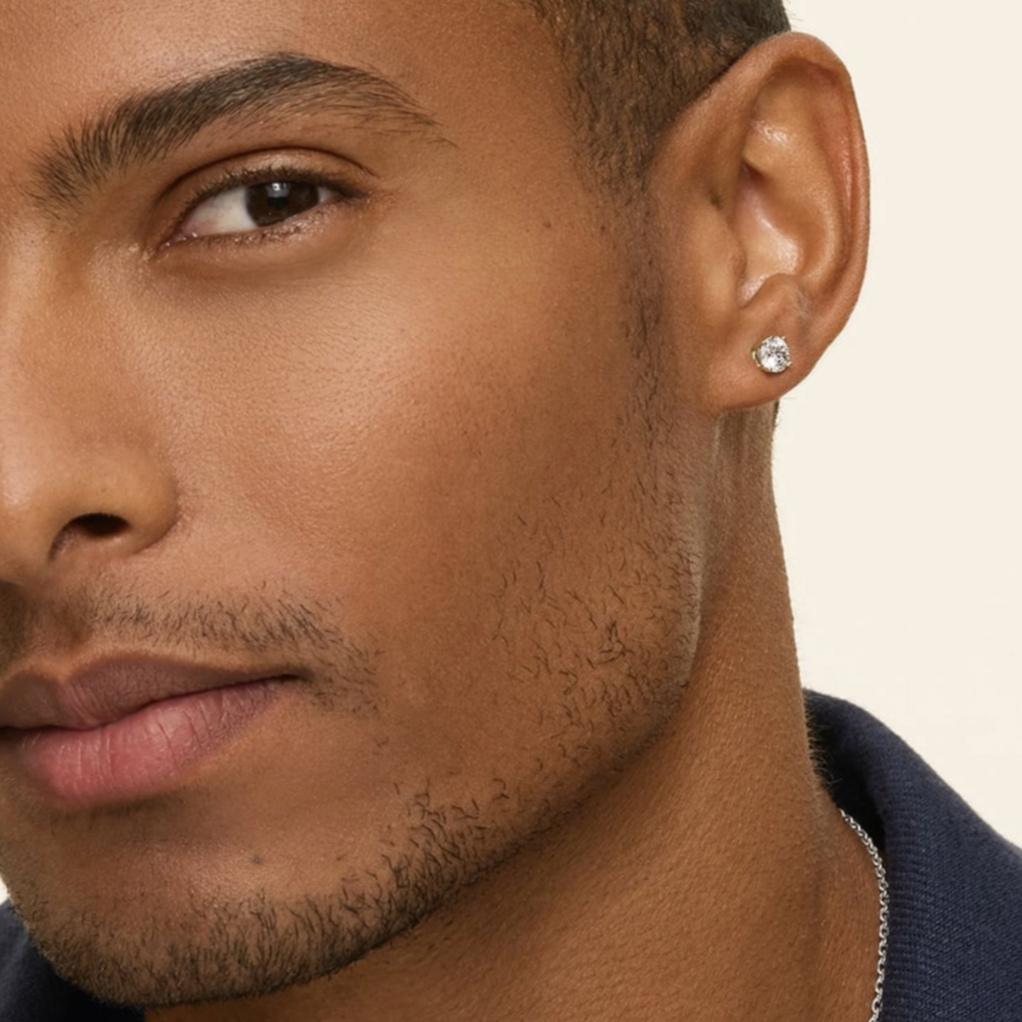 Eternity Stud Earrings in White Gold - 5 Stone Sizes