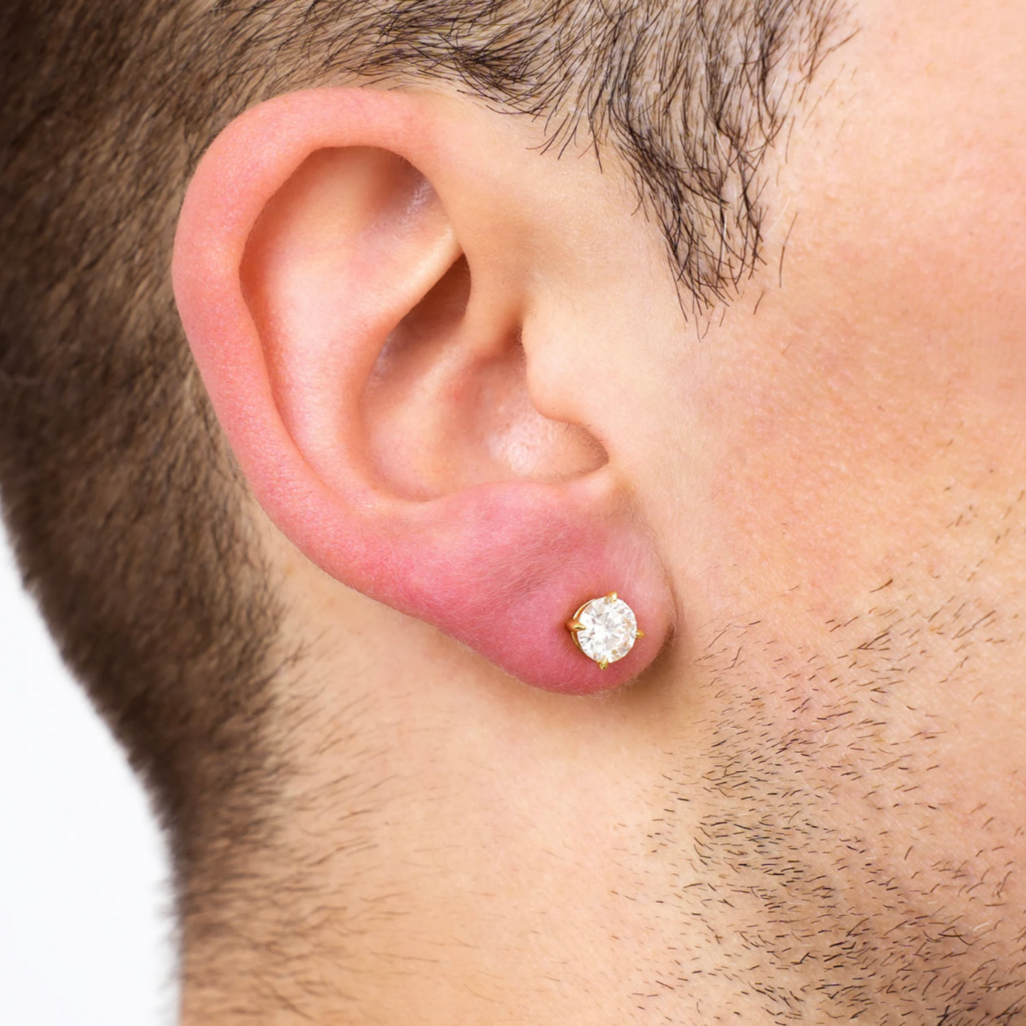 Eternity Stud Earrings in Gold - 5 Stone Sizes