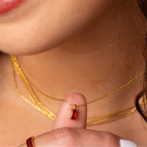 Birthstone Necklace in Gold
