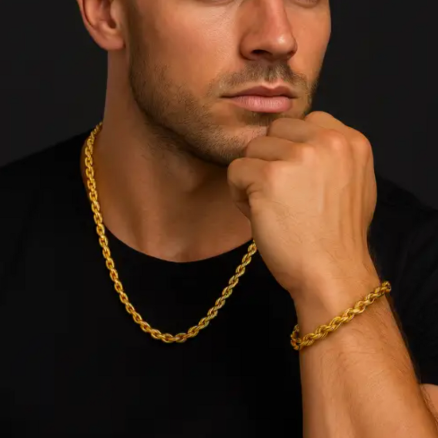 Rope Chain Bracelet in Gold - 5mm