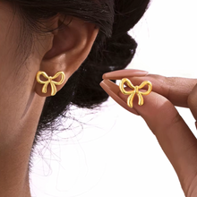 Load image into Gallery viewer, Bow Stud Earrings in Gold