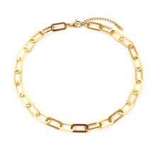 Load image into Gallery viewer, gold paperclip necklace waterproof
