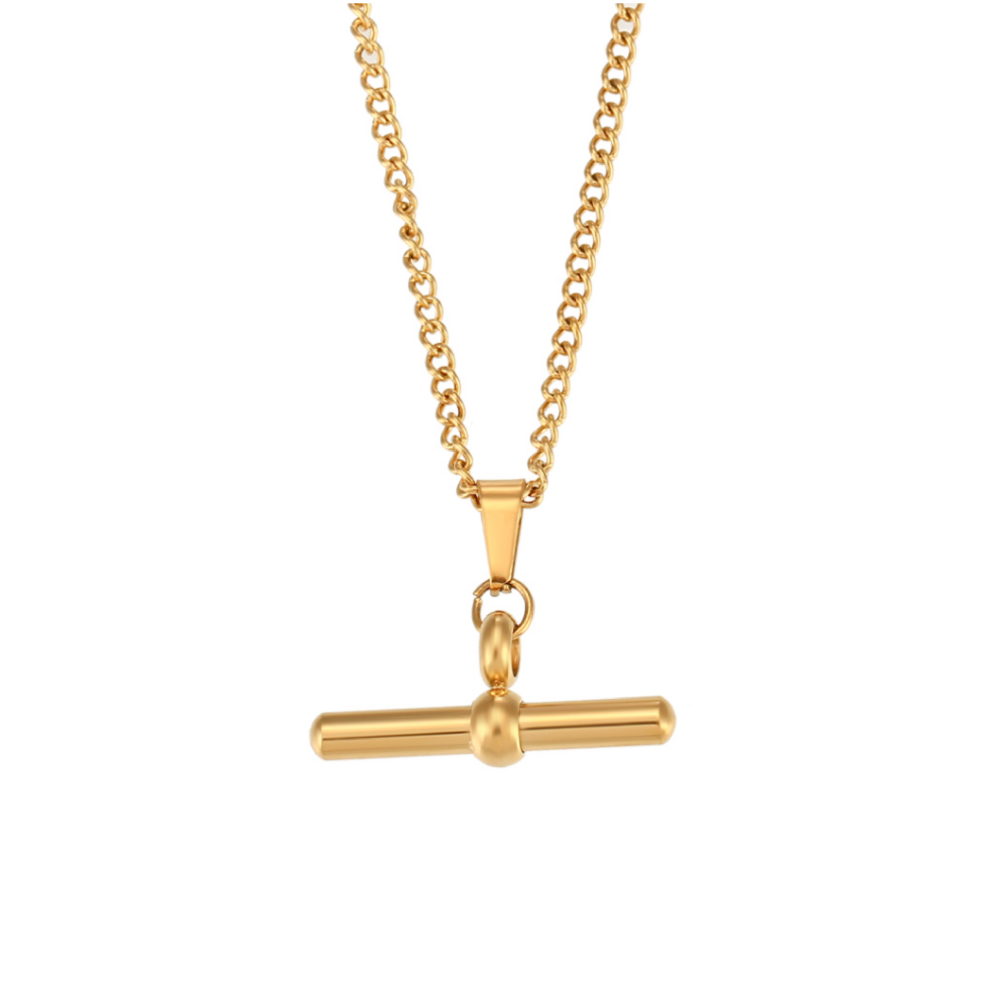 t bar necklace gold waterproof gift