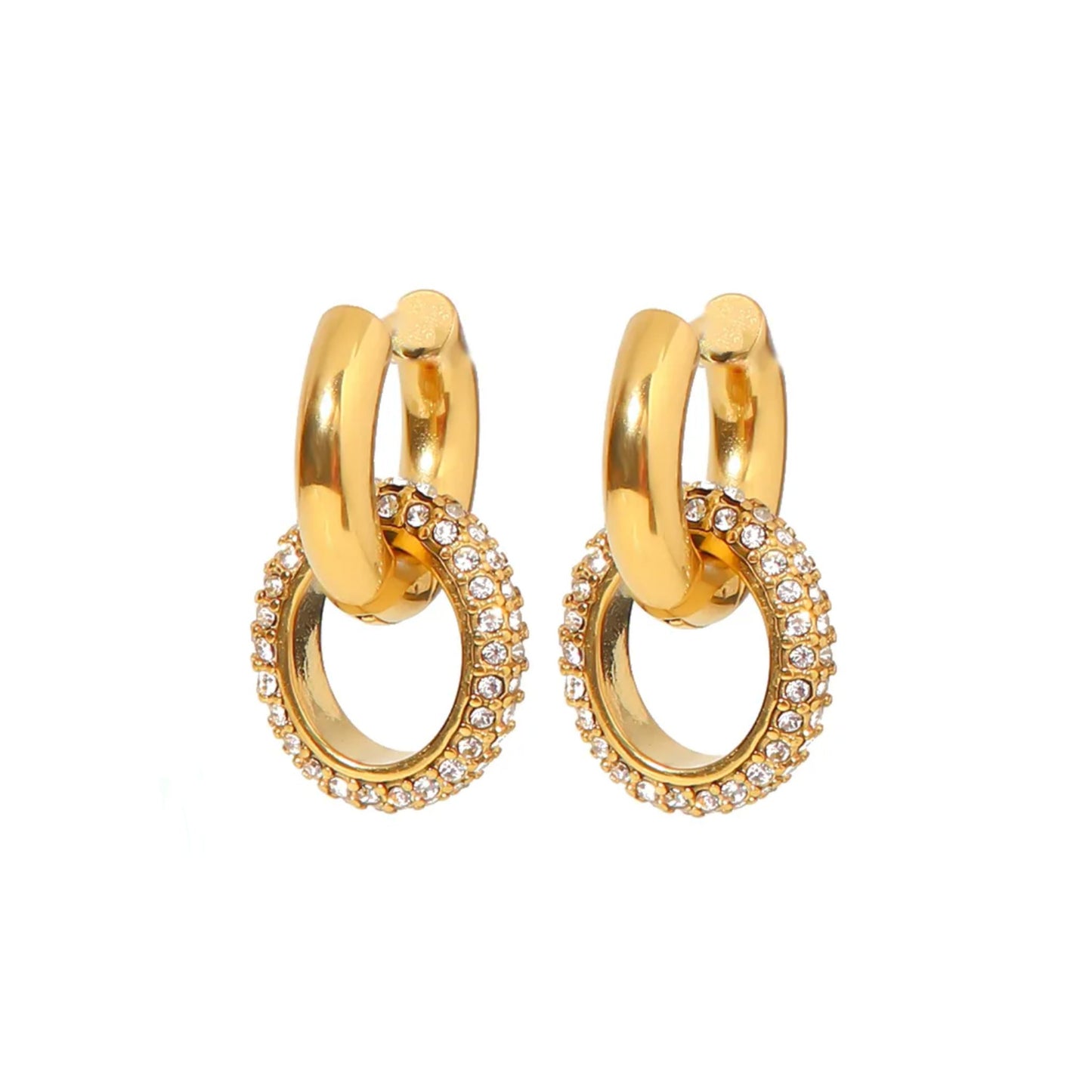 Sissi Interchangeable Hoop & Circle Drop Earrings - Clear