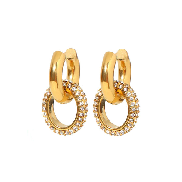 Sissi Interchangeable Hoop & Circle Drop Earrings - Clear