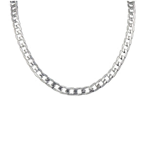 Cuban Link Chain Necklace 6mm in White Gold