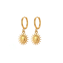 Load image into Gallery viewer, Sun Hoop Earrings