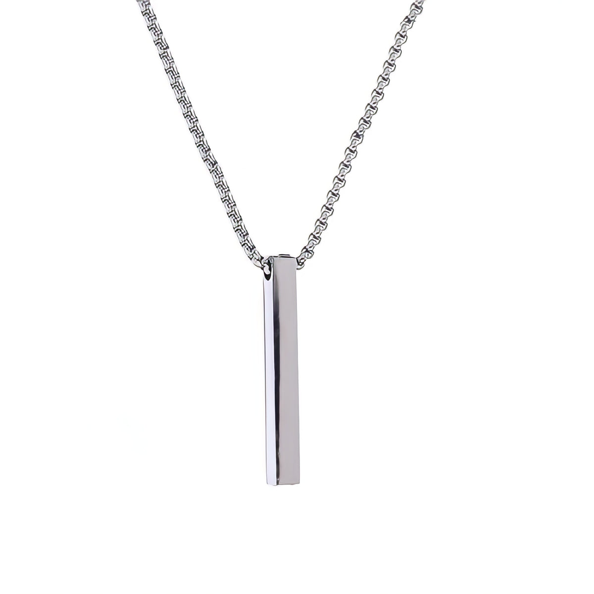 Minimal Pendant Necklace in White Gold