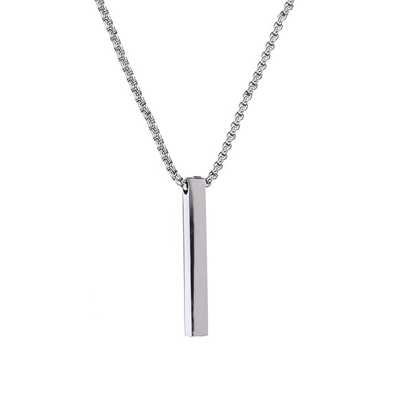 Minimal Pendant Necklace in White Gold