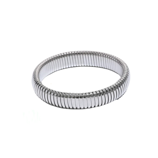 Stretchy Snake Bracelet in White Gold - 10mm