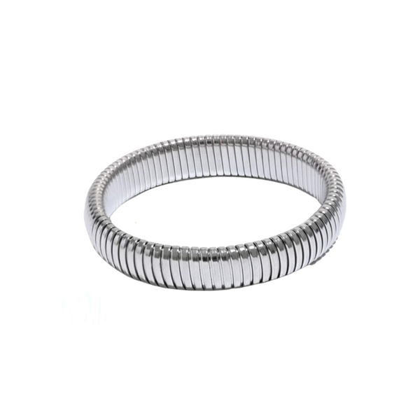 Stretchy Snake Bracelet in White Gold - 10mm