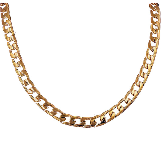 Cuban Link Chain Necklace 10mm in Gold