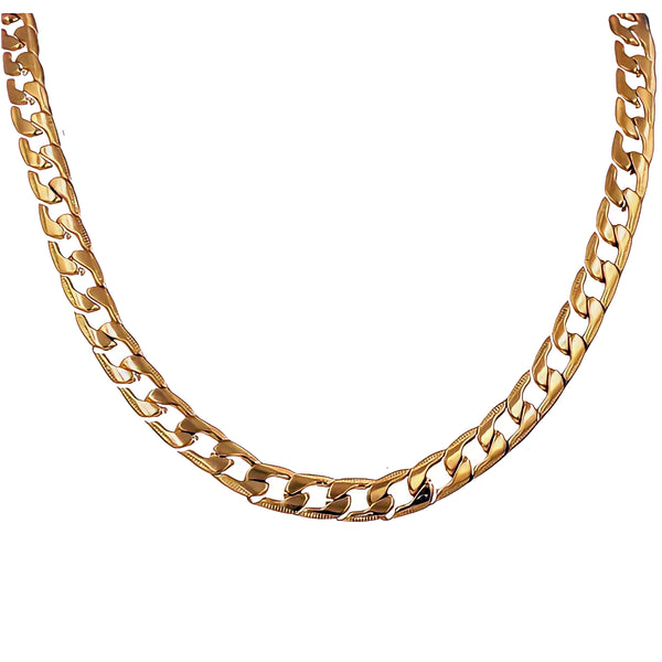 Cuban Link Chain Necklace 10mm in Gold