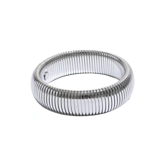 Stretchy Snake Bracelet in White Gold - 20mm