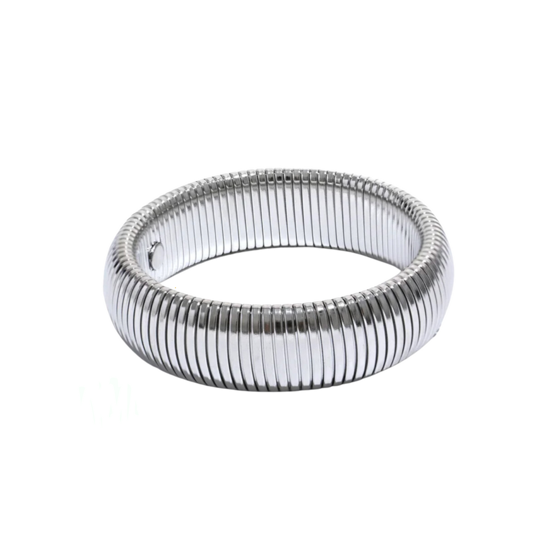 Stretchy Snake Bracelet - Silver Color - 20mm