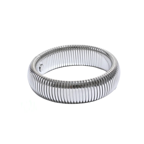 Stretchy Snake Bracelet in White Gold - 20mm