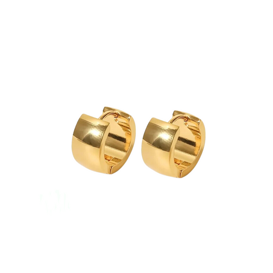 Classic Chunky Huggie Earrings in Gold