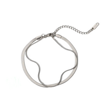 Load image into Gallery viewer, Serena Double Flat Snake Bracelet - Silver Color
