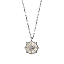 Load image into Gallery viewer, Wheel of Fortune Pendant Necklace in White Gold