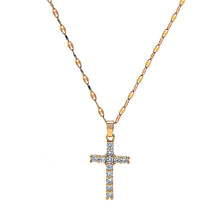 Load image into Gallery viewer, Iced CZ Cross Pendant Necklace