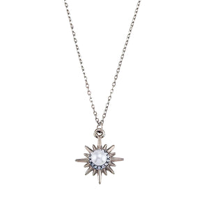 Twilight Star CZ Pendant Necklace - Pearl