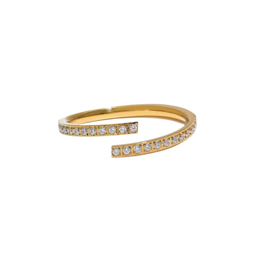 Halo Adjustable CZ Ring in Gold