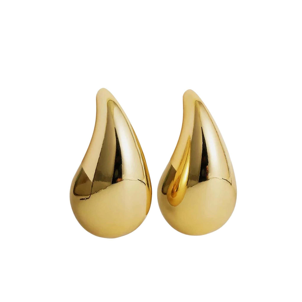 Teardrop Stud Earrings in Gold- Medium