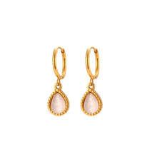 Load image into Gallery viewer, Waterdrop Hoop Earrings - White