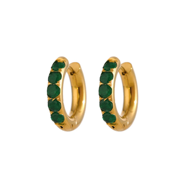 Liv Hoop Earrings - Green