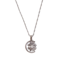 Load image into Gallery viewer, Evil Eye Necklace in White Gold