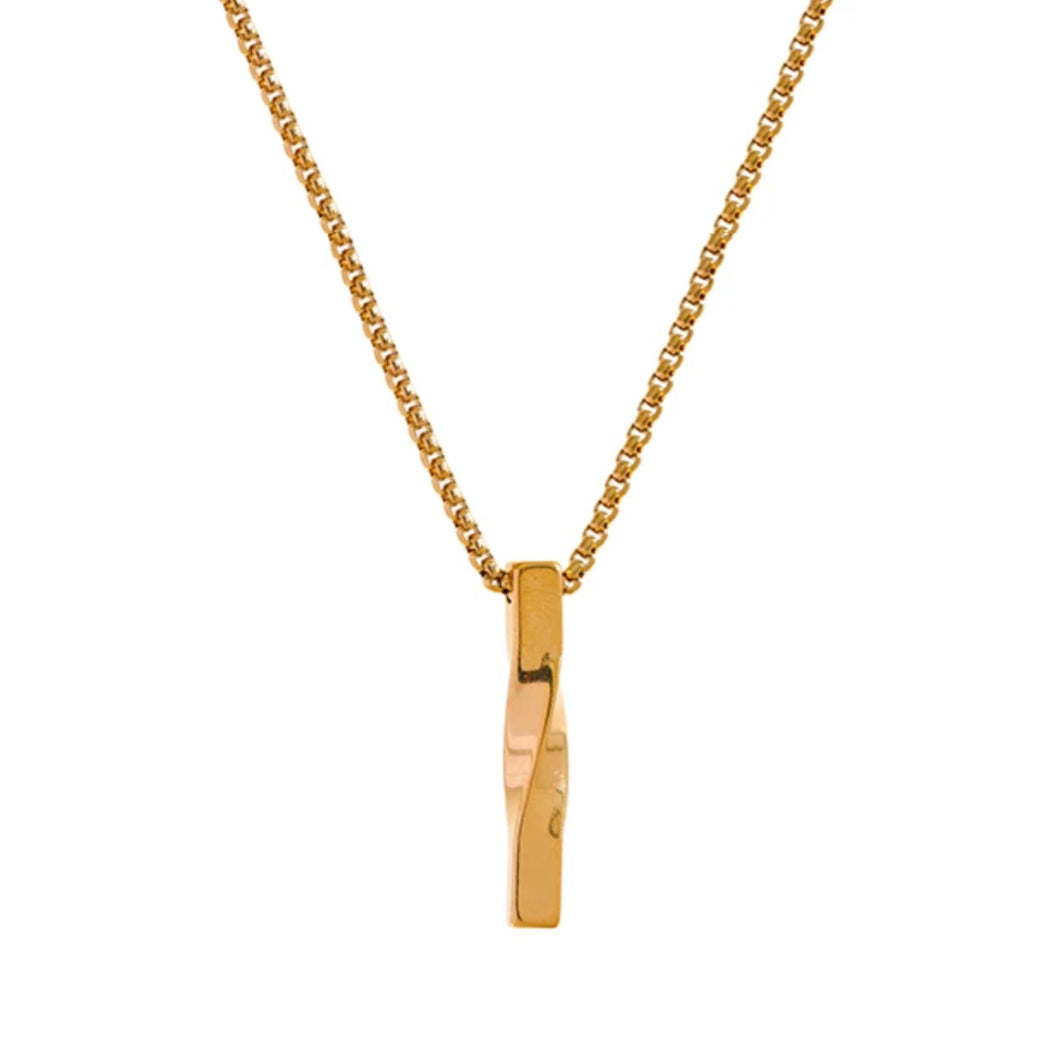 Minimal Twist Pendant Necklace in Gold