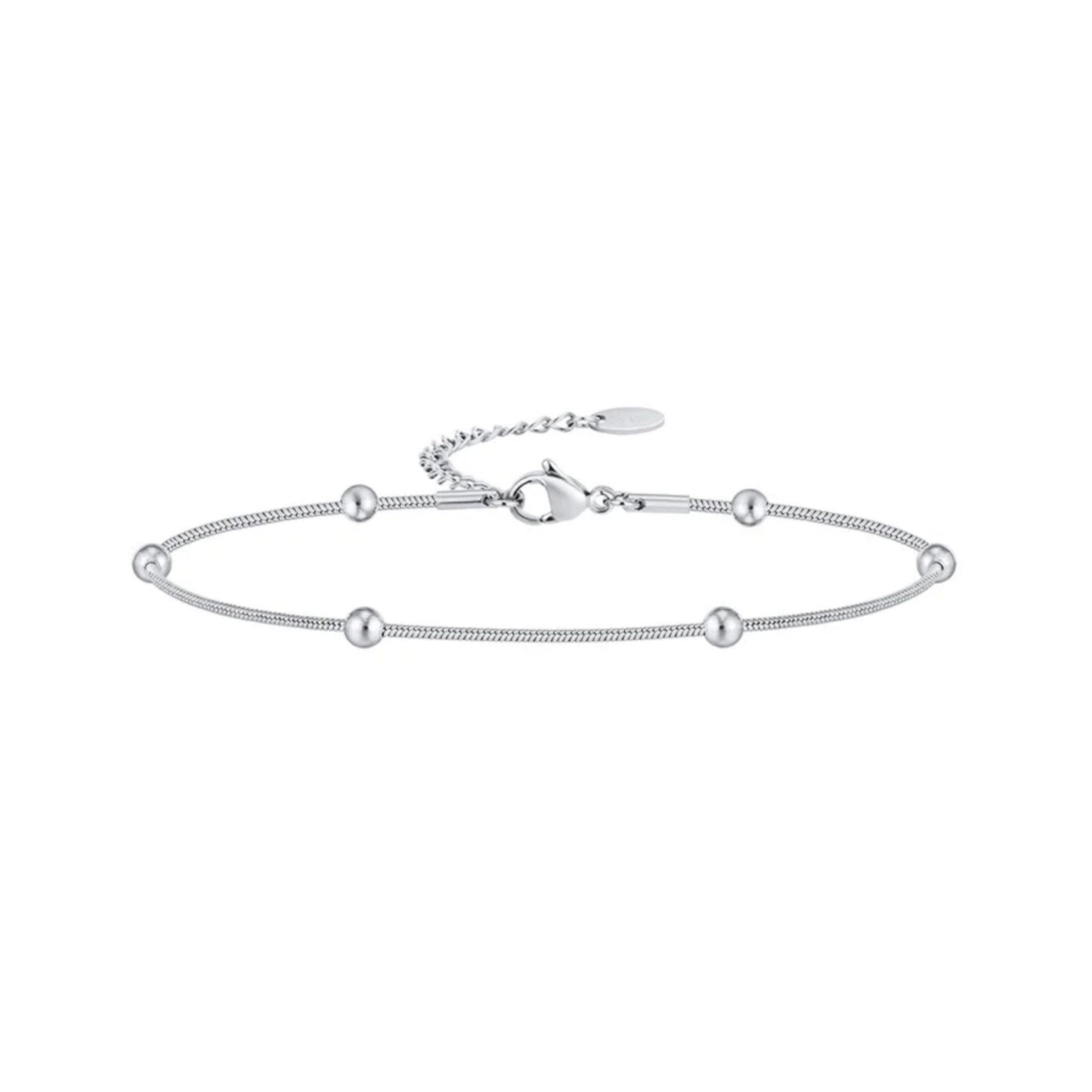 Satellite Anklet in White Gold