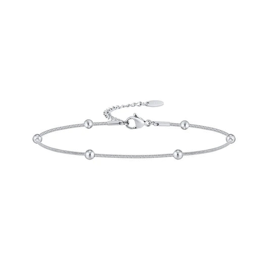 Satellite Anklet in White Gold