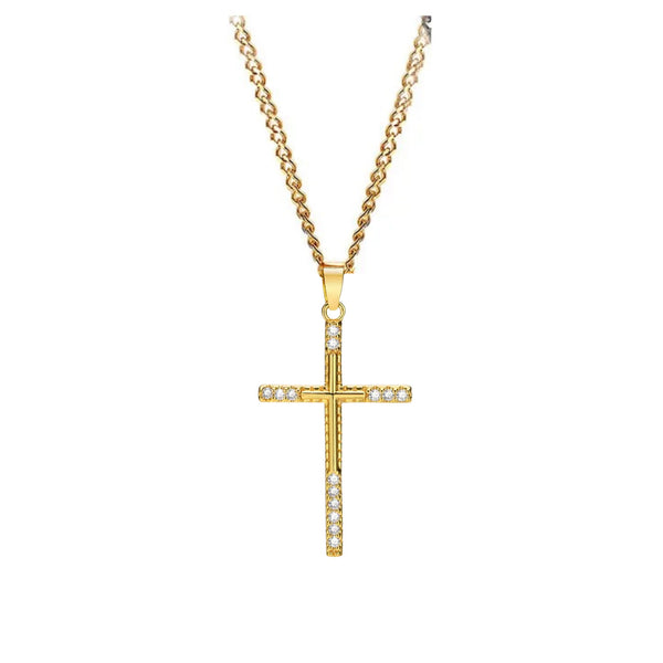 Crucifix Cross CZ Necklace