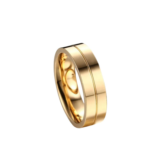 Linea Unisex Band Ring in Gold
