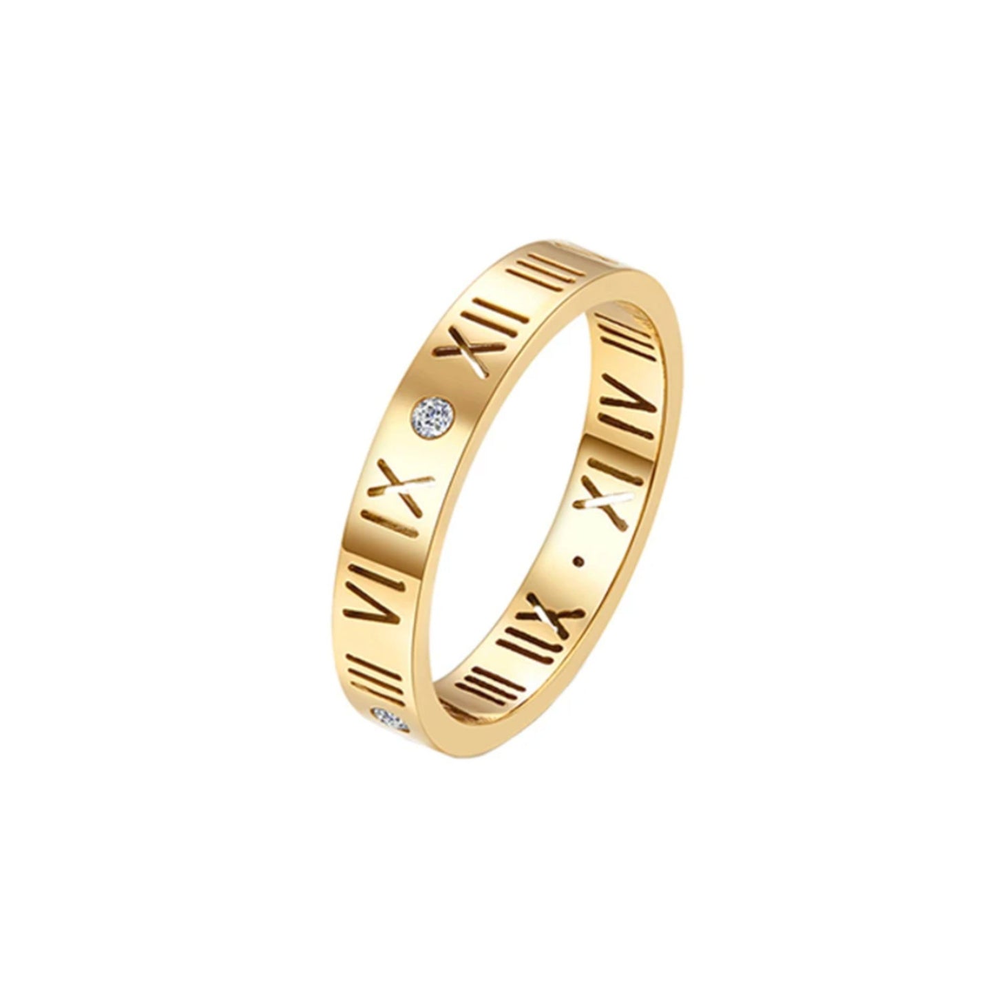 Roman Numeral Ring in Gold