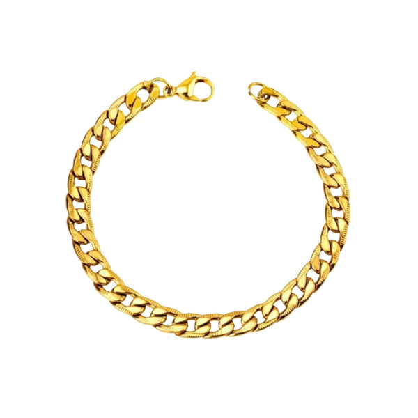 Cuban Link Chain Bracelet in Gold