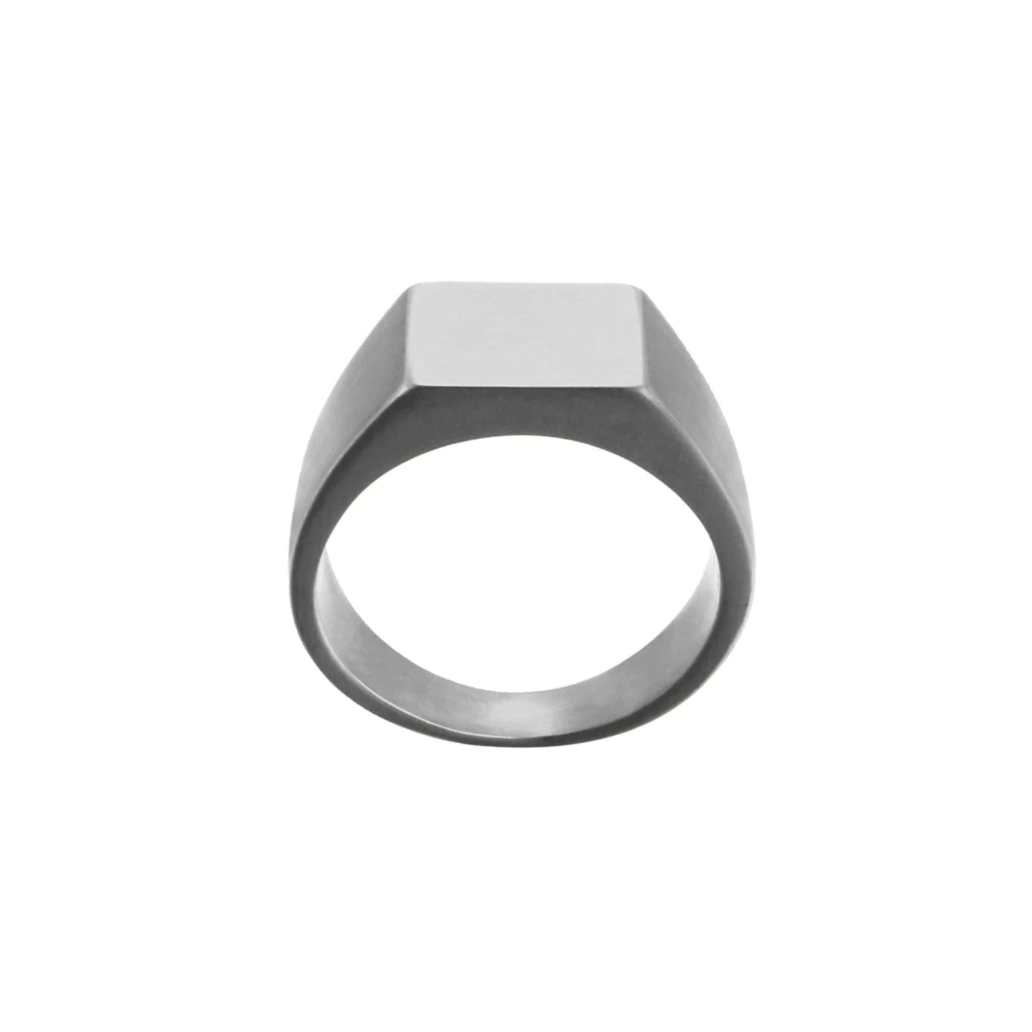 Square Signet Ring in White Gold