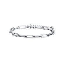 Load image into Gallery viewer, Classic Paperclip Chain Bracelet in White Gold