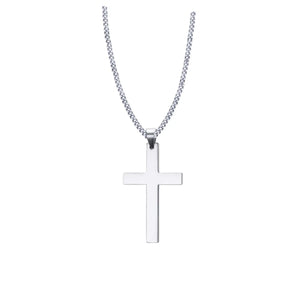 Cross Pendant Necklace in White Gold