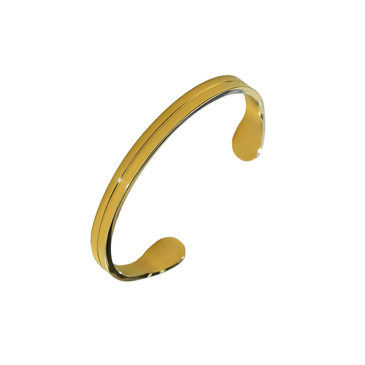Retro Unisex Open Bangle in Gold