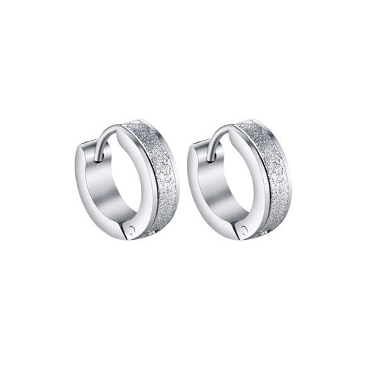 Casual Huggie Earrings in White Gold