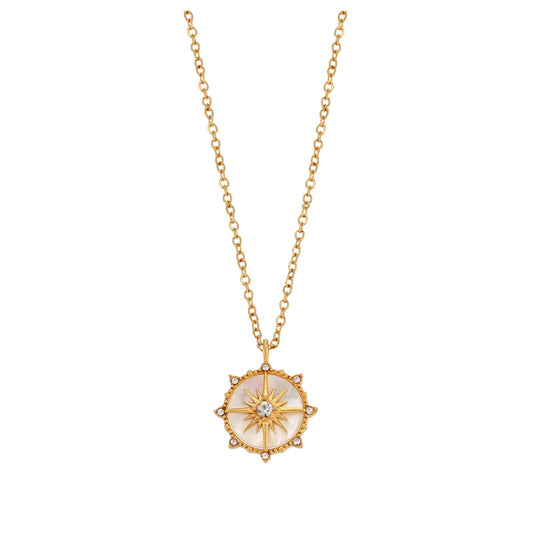 Wheel of Fortune Pendant Necklace in Gold
