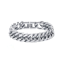 Load image into Gallery viewer, Chunky Cuban Chain Bracelet in White Gold