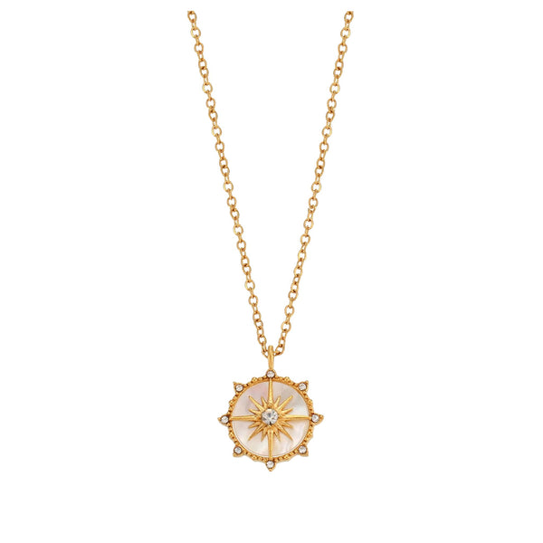 Wheel of Fortune Pendant Necklace in Gold