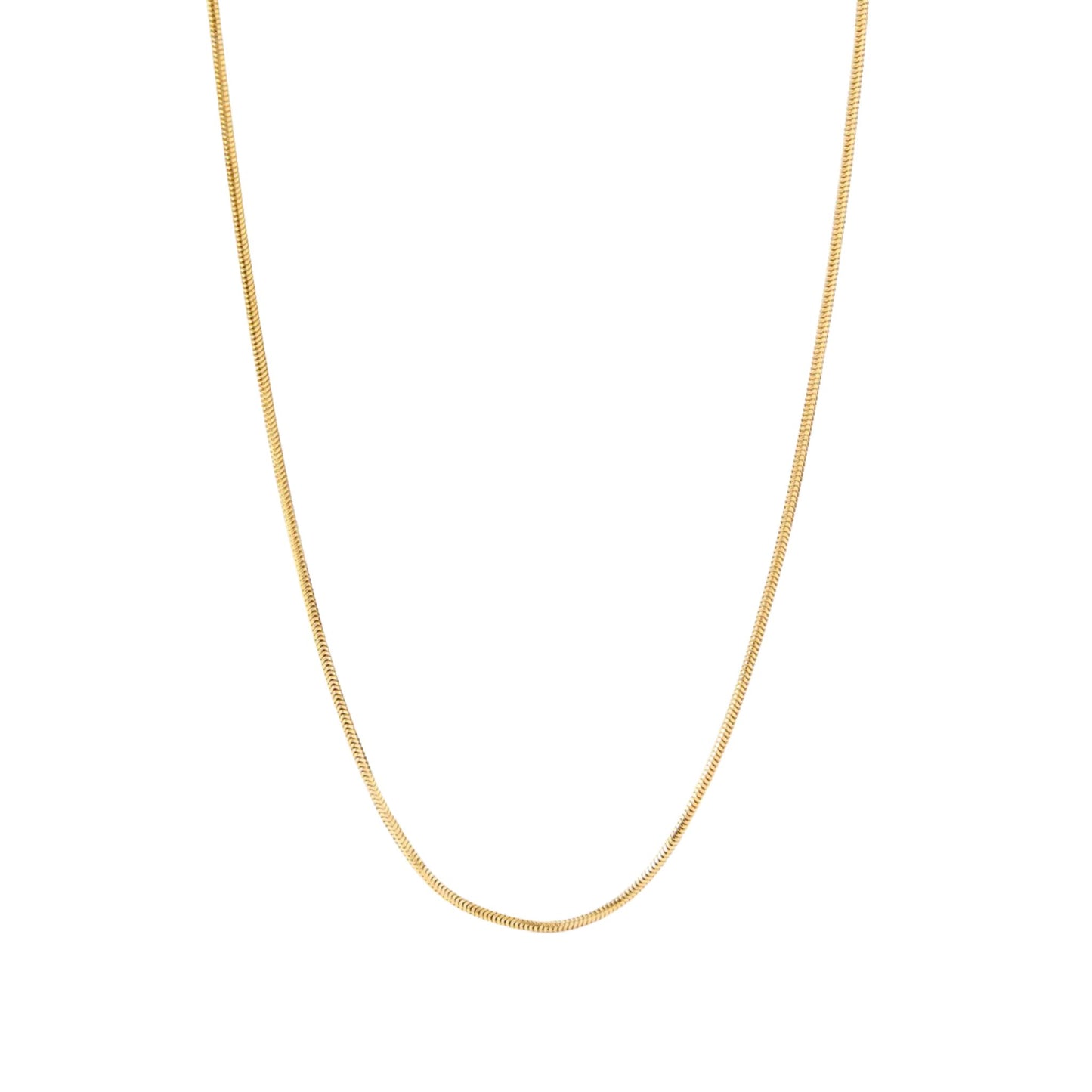 Round Snake Chain Necklace 2mm in Gold