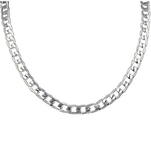 Cuban Link Chain Necklace 10mm - Silver Color