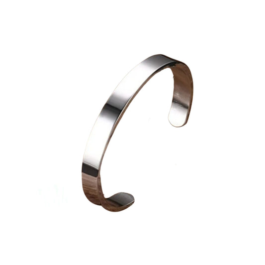 Classic Unisex Open Bangle in White Gold