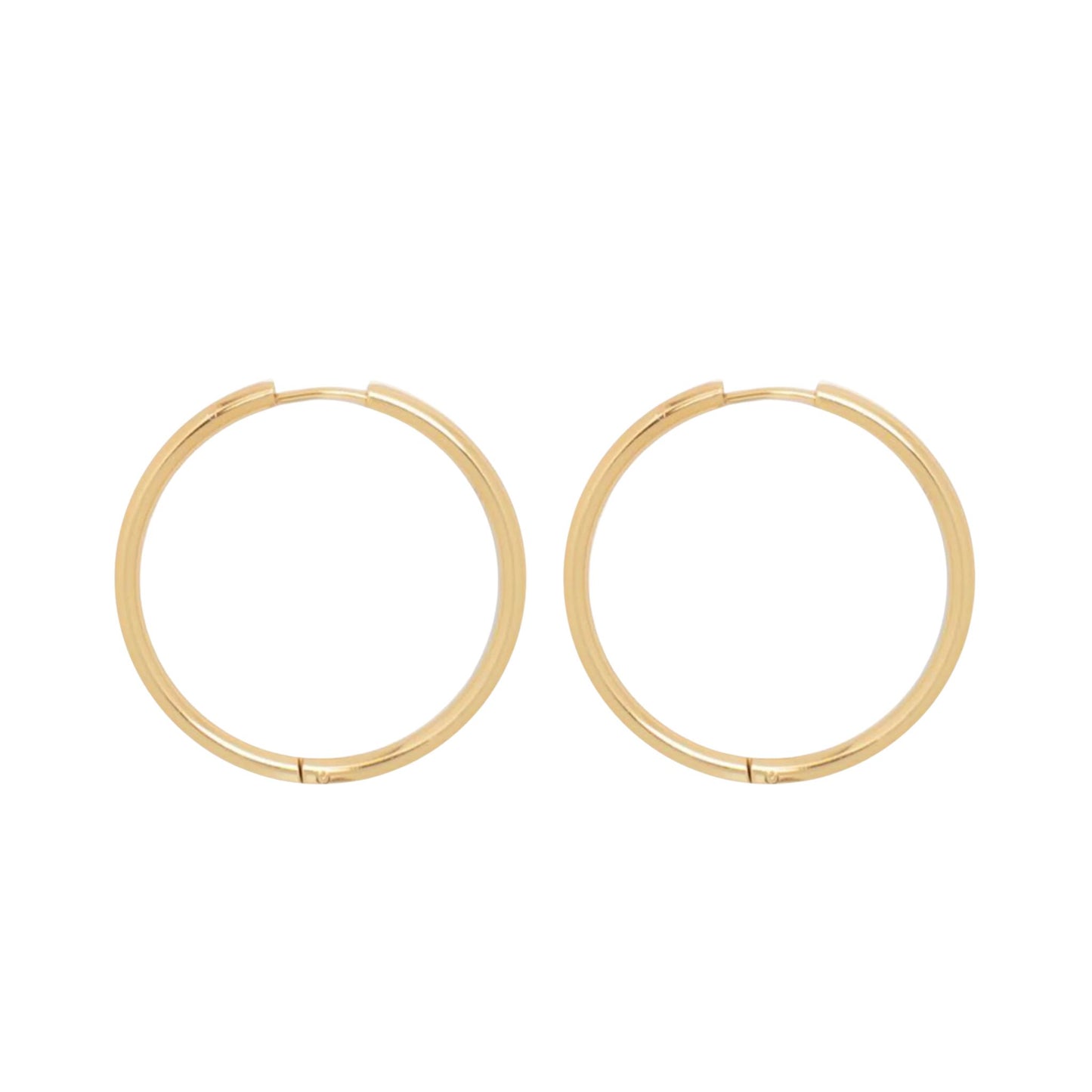 Large Clicker Hoop Earrings in Gold - 30mm