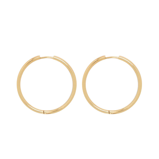 Large Clicker Hoop Earrings in Gold - 30mm